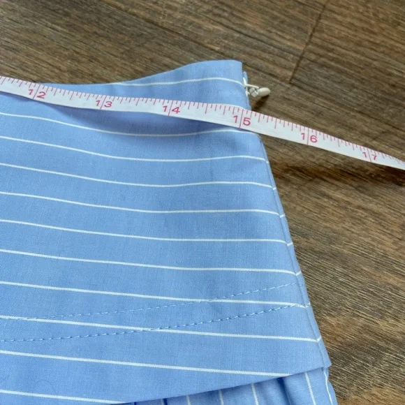 Madewell Cotton Pinstripe Skirt Light Blue 8 - Picture 5 of 9